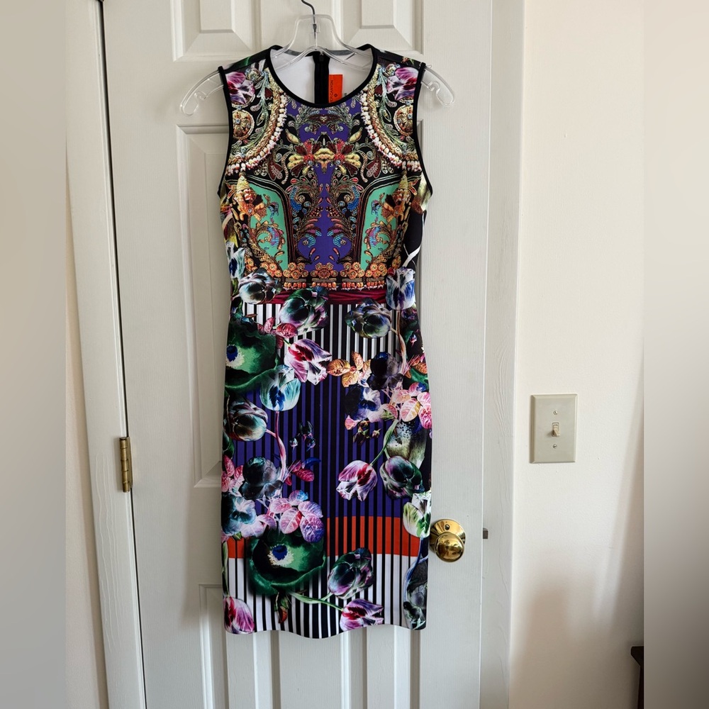 EUC Clover Canyon Abstract Print Sheath Dress | Size XS
